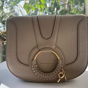 See By Chloe Taupe Leather Crossbody Bag